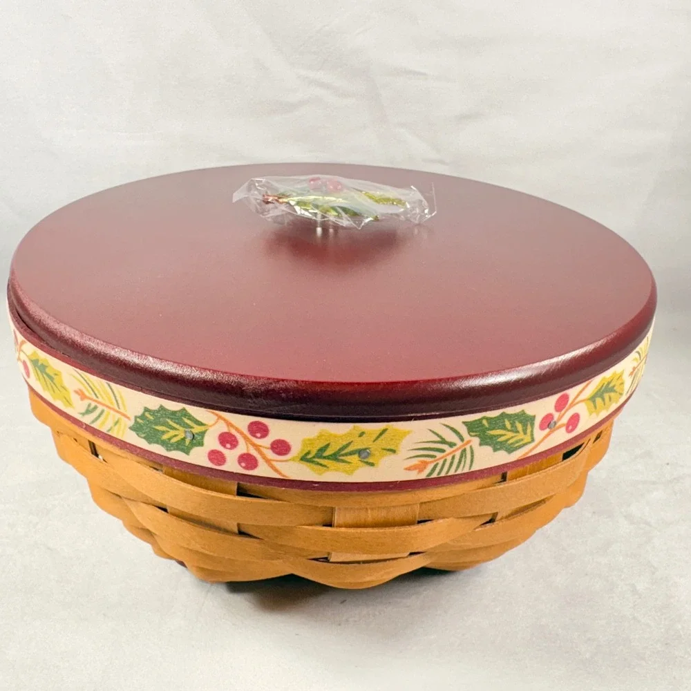 Longaberger Holly Berry 2011 Christmas Collection‎ Basket Lid Protector Red